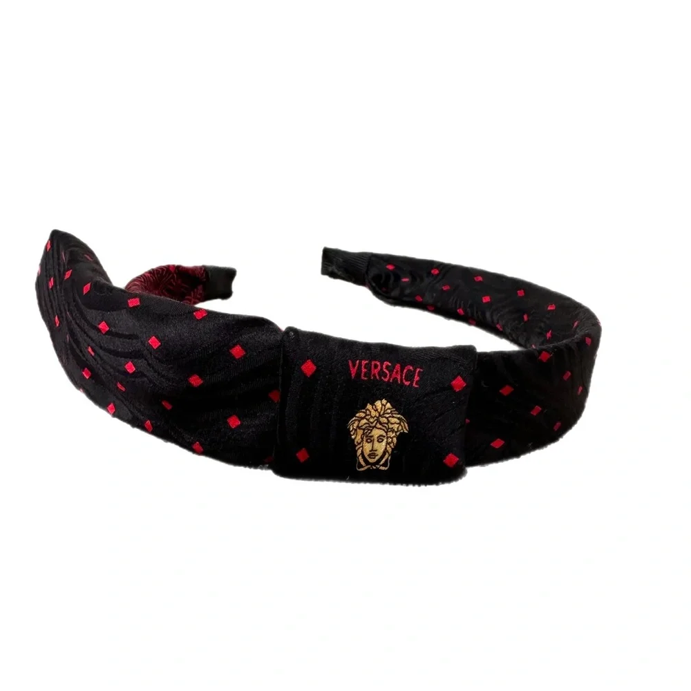 CUSTOM, ONE-OF-A-KIND VERSACE SILK TIE HEADBAND